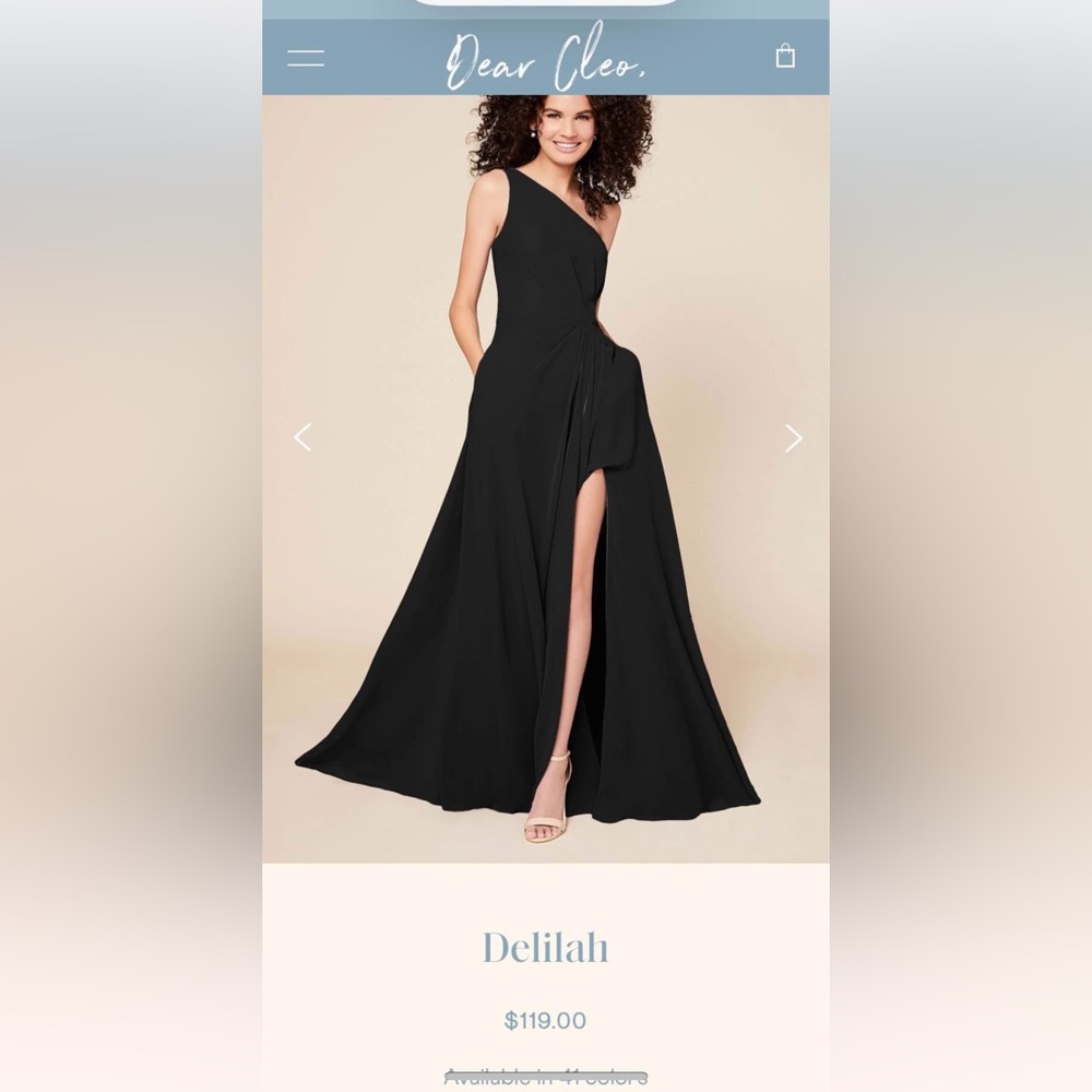 Dear Cleo Black One-Shoulder Slit Formal Dress